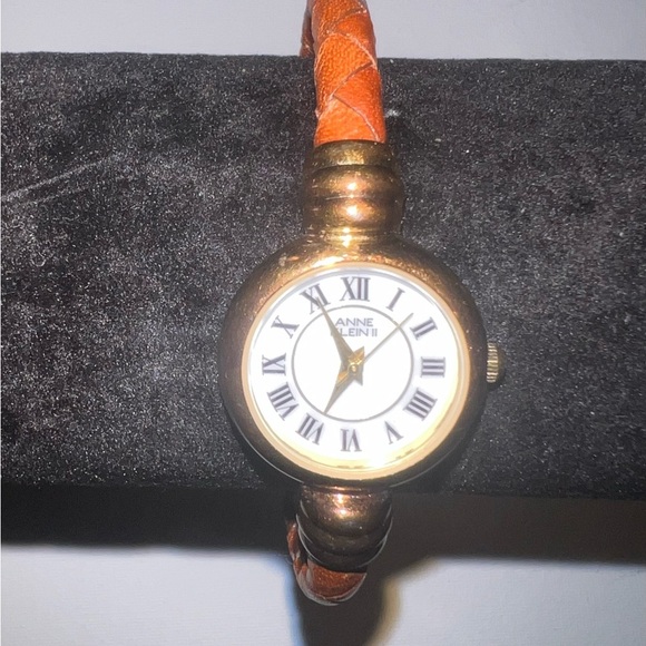 ♦️ Anne Klein Gold Watch with Orange Strap - Picture 2 of 4